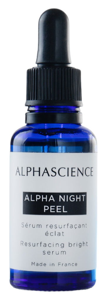 ALPHA NIGHT PEEL, le nouveau sérum de nuit resurfaçant de ALPHASCIENCE, lisse et illumine la peau en un mois